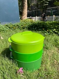 Xửng Hấp Tupperware 3 Tầng Steam It Xanh Lá