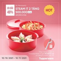 Xửng hấp Tupperware Steam It 2 Tầng tặng 1 dao gọt vỏ trị giá 175k