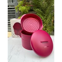 Xửng hấp Tupperware, xửng Tupperware 3 tầng, màu đỏ đô như hình, hàng Túp Indo
