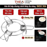 Xửng hấp, vỉ hấp, giá hấp inox 304 hấp xôi, bánh bao, há cảo, trứng, bắp có chân đa năng, giá đỡ nồi nóng - THEA