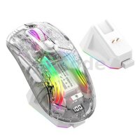 Xunsvfox XYH20pro RGB Vỏ trong suốt Chuột chơi game Màn hình nguồn ba chế độ bluetooth không dây Type-C Chuột tắt tiếng công thái học có đế sạc Phụ kiện PC