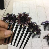 Xược tóc French twist đính đá siêu đẹp - tím đậm