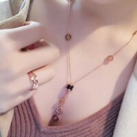 Xương Đòn Dây Xích Eo Nhỏ Tính Khí Cao Cấp Vòng Cổ Nữ 18K Hoa Hồng Vàng Mặt Dây Chuyền Thép Titan