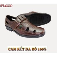 [Xưởng đóng] Giày lười nam,giày rọ hè da bò cao cấp nguyên tấm đế cao su cam kết bảo hành 2 năm