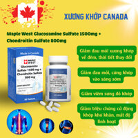 Xương khớp MAPLE WEST nhập khẩu Canada, Glucosamine sulfate 1500mg, Chondroitin sulfate 800mg,30viên
