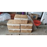 Xưởng sỉ Giỏ lục bình đựng đồ kiểu đan mắt na