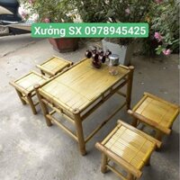 (Xưởng SX) Bộ bàn ghế tre tự nhiên siêu rẻ, bàn ghế mây tre