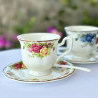 Xương Trung Quốc Bộ Cốc Retro Hoa Hồng Cà Phê Và Đĩa Lãng Mạn Người Yêu Ly Trà Chiều Quà Tặng