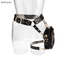 Xut Retro Punk Da PU Thắt Lưng Thả Chân Túi Thường Ngày Vuông Eo Túi Ngoài Trời Chân Túi Điện Thoại Xe Máy Cross Fanny Túi N
