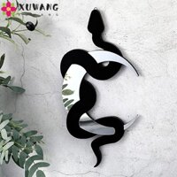 Xuwang Rắn Gương Gỗ Mặt Dây Chuyền Nghệ Thuật Treo Tường Phong Cách Boho Trang Trí Nhà