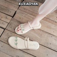 XUXIAOYAN dép sandal nữ đế cao Đàn hồi Phối hợp dễ dàng Điểm nhấn Phong cách đơn giản FDL24608NE 25Z240619