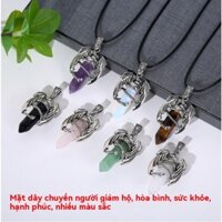 Xuyên biên giới Bán chạy Thạch anh tím tự nhiên Hồng Pha lê Hổ Đá mắt Retro Mặt dây chuyền Rồng bay Pterosaur Hợp kim