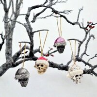 Xuyên biên giới Mỹ Sáng Tạo Đồ Trang Trí Giáng Sinh Cây Giáng Sinh Mặt Dây Mũ Giáng Sinh Đầu Lâu Nhỏ Đồ Trang Trí Nhựa Thủ Công