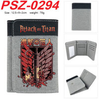 Xv7z Attack on Titan Canvas Khóa ẩn Ví nắp Ví ngắn đựng thẻ Ví đựng tiền xu