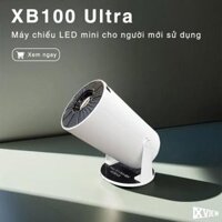 Xview XB100 Ultra - Máy chiếu mini giá rẻ tích hợp Hệ điều hành Android, độ sáng 250 ansi lumens, độ phân giải HD720p, hỗ trợ đầu vào 4K UHD và chỉnh nghiêng tự động theo chiều dọc