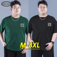 Xxl-8xl Hàn Quốc Đơn Giản Cotton Top Nam Plus Kích Thước Áo Sơ Mi Tay Ngắn Dáng Rộng Oversize Tee