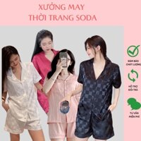 Xxxzzds Bộ Mặc Nhà, Pijama Lụa, Bộ Ngủ Nữ Mùa Hè Áo Cộc Tay Quần Đùi Chất Liệu Lụa Gấm Thiết Kế Siêu Xinh Sang Trọng