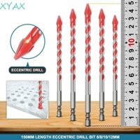 Xyax 4 Cái / bộ Mũi Khoan Ngói Thủy Tinh Chuôi Lục Giác Bê Tông Tam Điểm Đa Năng