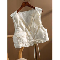 Xyj Thu Đông Áo Vest Nữ Hợp Thời Trang Ngắn Rời Phối Ren Phiên Bản Hàn Quốc Xuống Áo Vest Áo Khoác