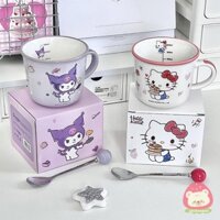 [Xznzvv] 1 Chiếc 300ml Sanrio Kuromi Cốc Gốm Dễ Thương Có Cân Cốc Quà Tặng Sinh Nhật Cặp Đôi Cốc Cà Phê Có Thìa Hộp Quà Tặng IKFG