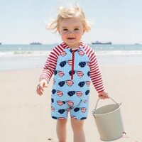 Xzq-kids Bé Trai Một Mảnh Đồ Bơi Kính Mát Mùa Hè In Hình Dây Kéo Rash Guard Đồ Bơi Và Mũ Đi Biển Bộ Đồ Tắm