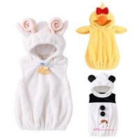 Xzq-little Bé Trai Bé Gái Lông Cừu Động Vật Trang Phục Áo Không Tay Áo Gà Con Dễ Thương Cừu Gấu Trúc Quần Áo