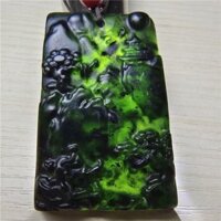 Y Học Tự Nhiên Vua Đá Núi Mặt Dây Chuyền Nước Xanh Tối Ngọc Núi Biểu Đồ Vòng Cổ Mịn Gió Mặt Dây Chuyền Nước Cặp Đôi Phong Cách