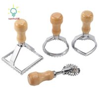 Ý Ravioli Bộ Cắt Pasta Báo Chí Nhà Bếp Đính Kèm Bộ Ravioli Máy Làm Khuôn Dụng Cụ Ravioli Tem Bộ Bánh Ngọt Bánh Xe 4Pc