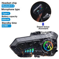 Y10 Xe Máy Mũ Bảo Hiểm Tai Nghe Bluetooth 5.3 MP3 Máy Nghe Nhạc RGB Nhiều Màu Sắc Ánh Sáng Không Dây Chống Nước Moto Tai Nghe Gọi Tay