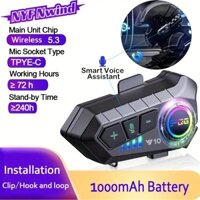 Y10 Y12 Mũ Bảo Hiểm Xe Máy Tai Nghe Bluetooth 5.3 Giọng Nói Contro Xe Máy Không Dây Tai Nghe Nói Chuyện Chống Thấm Nước