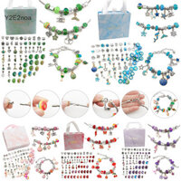 Y2e2noa 64 Chiếc DIY Charm Vòng Tay Hộp Quà Tặng Trang Sức Làm Bộ Hạt Ch Mặt Dây HOT