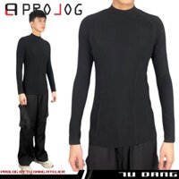 Y2K Cybercut Knit/PROLOG/đen/Áo len dài tay nam Tu Dang thiết kế cao cấp,minimal,darkwear,avantgarde,black,long tee