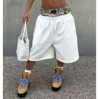 Y2k Retro Quần Short Ngụy Trang Họa Tiết Đôi Eo Thêu Dạo Phố Nam Nữ Bông Tai Kẹp Hip Hop Thường Ngày Boxer Thể Thao Quần Short