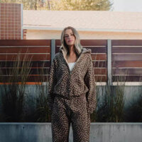 Y2k Street Retro Mỹ Da Báo In Áo Khoác Rời Dây Kéo Cardigan Áo