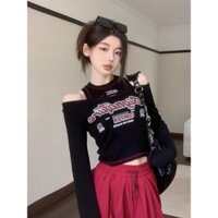 Y2k Yabi jazz Dance Top Nữ jazz Nhảy Múa kpop Lễ Hội Âm Nhạc Mặc Phong Cách Wasteland Giả Hai Mảnh Áo Thun Dài Tay 2.218