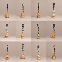 Yabo Cung Hoàng Đạo Hoạt Hình Bằng Gỗ Điện Thoại Di Động Dây Xích Túi Treo Móc Khóa Chuột Bò Hổ Thỏ Rồng Rắn Ngựa Cừu Khỉ Gà Chó Lợn 25.1.17