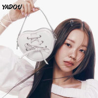 YADOU Find kapoor Túi xách tình yêu mini phong cách múa ba lê Hàn Quốc có nơ, túi đeo chéo vai ngọt ngào và dễ thương