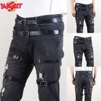 YAFEXCLT Gothic Style Body Belts for Men Sexy Thigh Garters Belt Interest Buckles Strappy