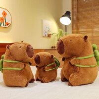 [YaGi] CAPYBARA Chuột lang vô tri nhồi bông đeo balo rùa, thú nhồi bông cao cấp, mềm mịn, quà tặng, trang trí,...