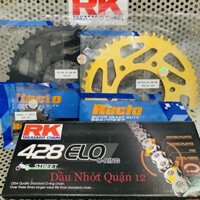 Yamaha Exciter 155 Nhông 14T - Dĩa 46T Đen / Vàng Recto - Sên RK 428ELO 132L Oring Phốt Cao Su Chính Hãng RK - Takasago