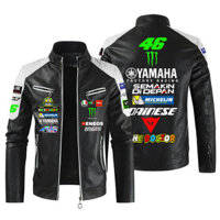 Yamaha Logo Racing Jersey Đi Xe Đạp Áo Chống Gió Áo Chống Thấm Nước Da Nhân Tạo Đứng Cổ Áo Khoác Da Kích Thước Lớn Tùy Chỉnh
