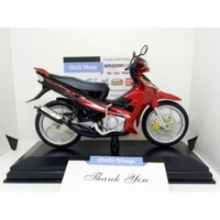 YAMAHA YAZ 125cc (Y125ZR) MÔ HÌNH XE MOTOR ( ĐỎ  - ĐEN - bánh bạc ) tỉ lệ 1/12
