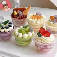 Yanca 50 Chiếc Cốc Pudding Có Nắp Hộp Nhựa Ice-Cream Mousse Món Tráng Miệng Tiệc Dã Ngoại Đóng Gói Món Tráng Miệng Cốc Có Nắp VN