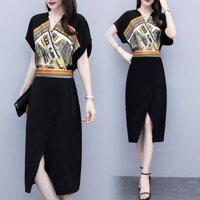 [YANFASHION] [V86] Váy Lụa Họa Tiết Cao Cấp