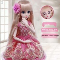 Yang60 cm Búp bê Barbie ngoại cỡ phù hợp với cô gái công chúa đồ chơi đơn ăn mặc cho hộp quà