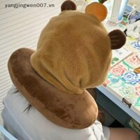 Yangwen Hoạt Hình Dễ Thương Capybara Sang Trọng Gối Dành Cho Nữ Động Vật Đáng Yêu Gối Nhồi Bông Hình Chữ U Gối Du Lịch Gối Cổ.