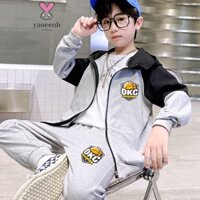 【YAOEENH】Bộ Đồ Thể Thao Áo Khoác Cardigan Có Khóa Kéo + Quần Legging Dài Trung Bình Cỡ Lớn 110-160cm Thời Trang Xuân Thu Cho Bé Trai