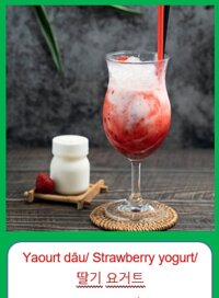 Yaourt dâu/ Strawberry yogurt/ 딸기 요거트 + tặng bánh