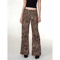 YAWEAR Quần Dài Da Beo Đáy Ngắn Ống Suông