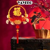 YAYEEO Yayeeo Trang trí năm Trung Quốc, Mặt dây chuyền lớn Vòng hoa LED Mặt dây chuyền treo Trung Quốc, 2025 với tua rua Lễ hội mùa xuân Trái cây đỏ Cửa sổ Trang trí tiệc